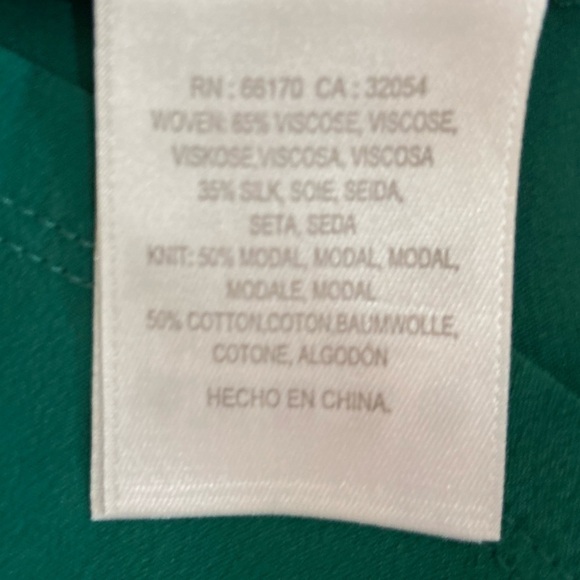 Kachel x Anthropologie green mixed fabric floral scarf top silk modal cotton 8 - Picture 9 of 10